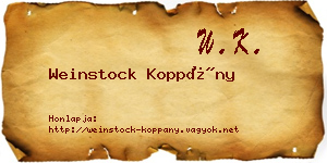 Weinstock Koppány névjegykártya